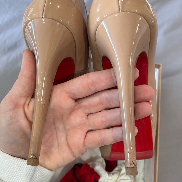 Christian Louboutin Banane 140 mm nude platform heels size 37.5 - Picture 3 of 8